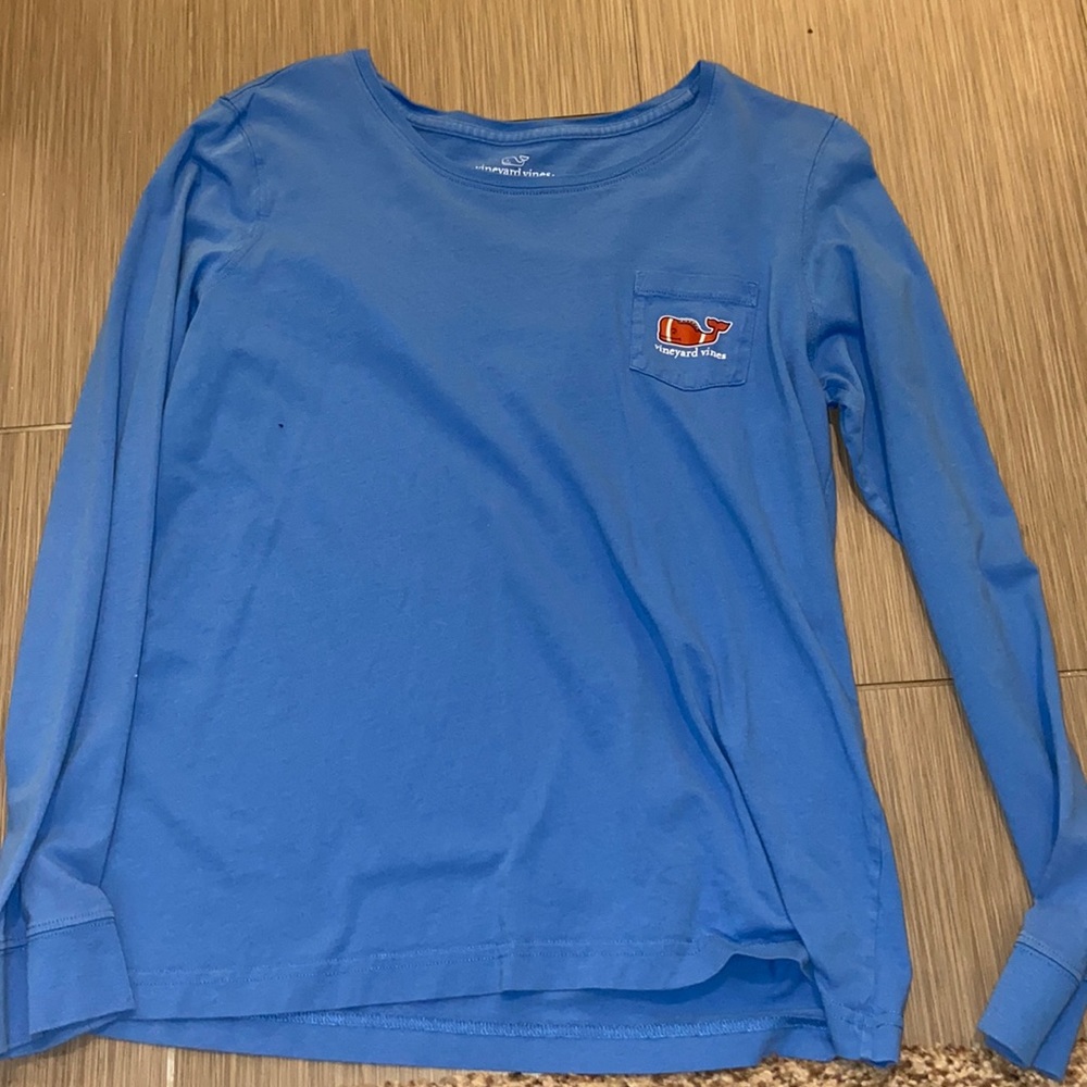 Vineyard Vines light blue long sleeve football shirt